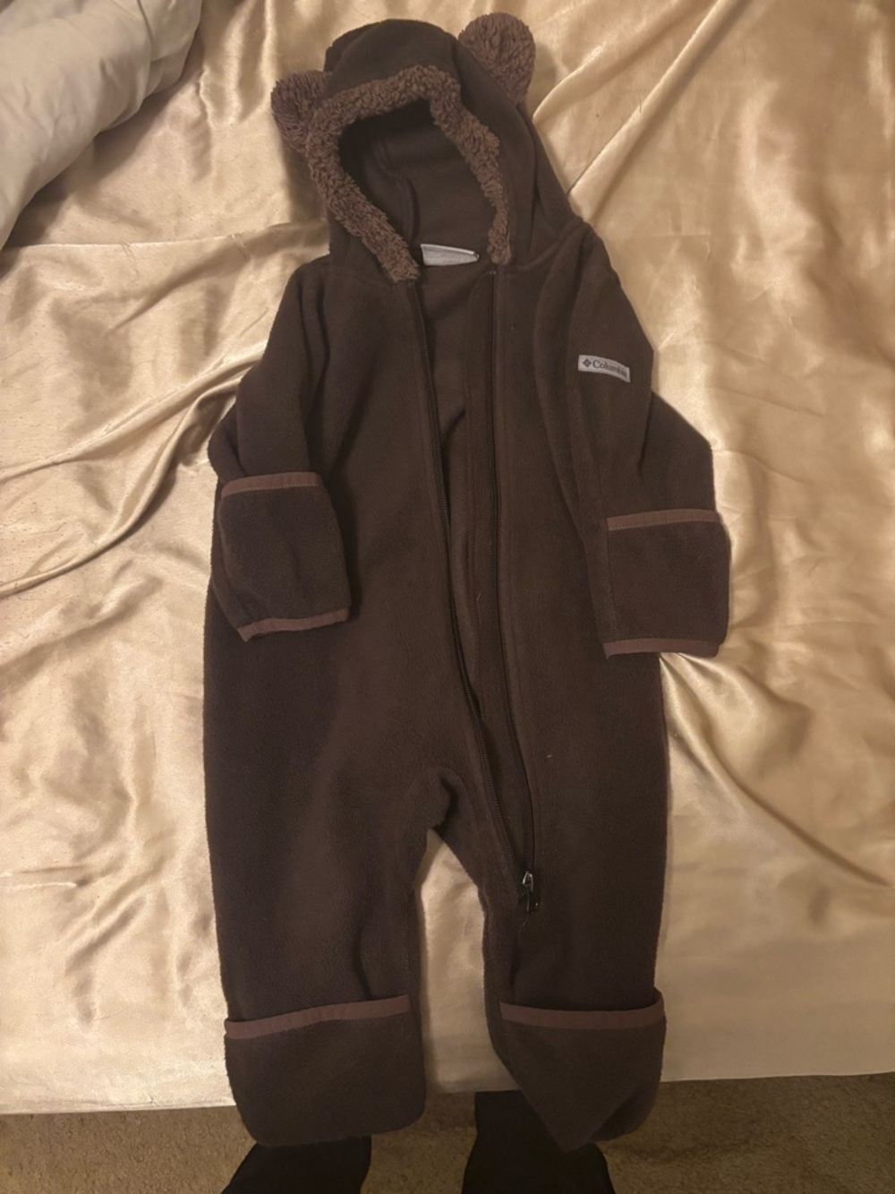 Columbia Brown Fleece Bear Hood One-Piece